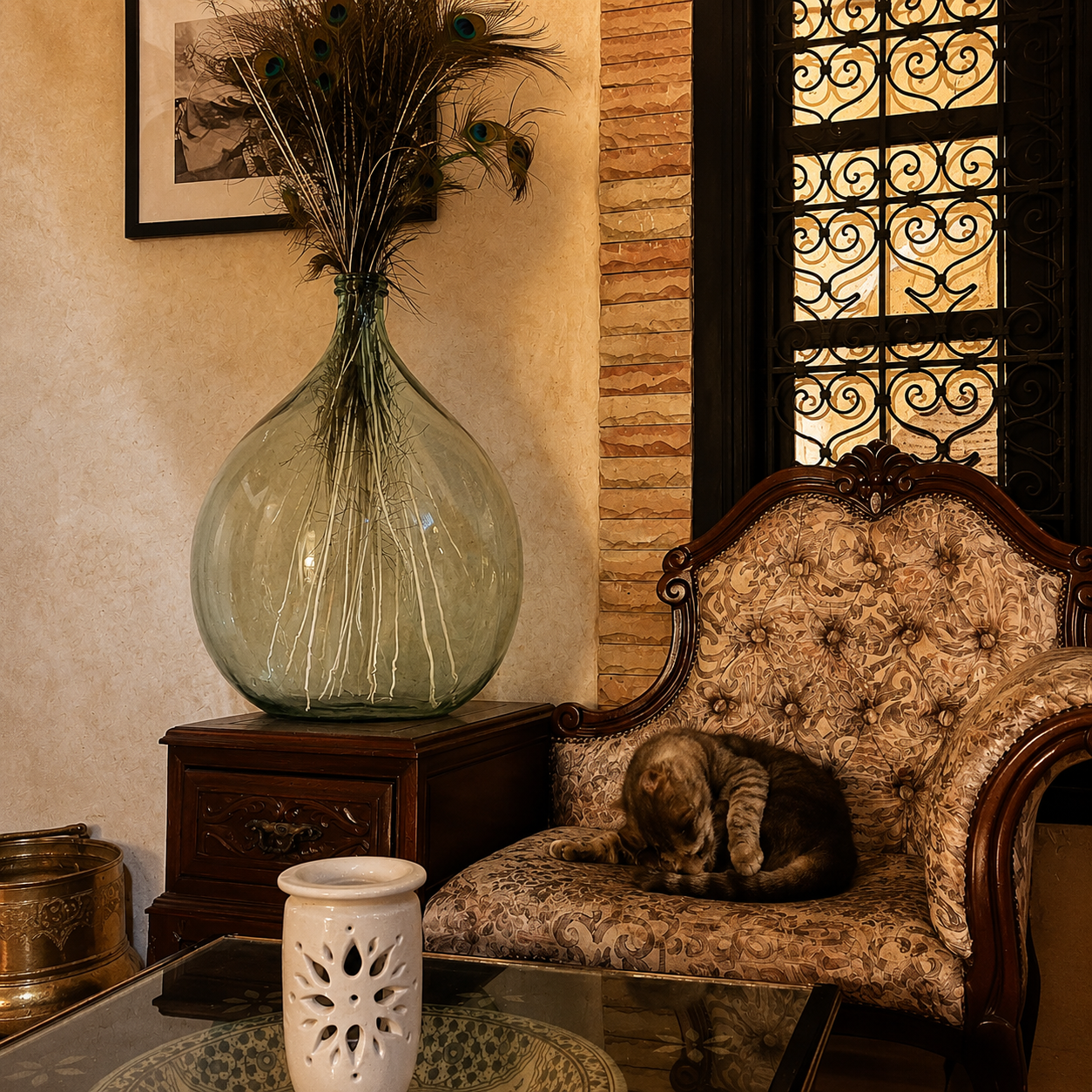 The Riad — reading room corner